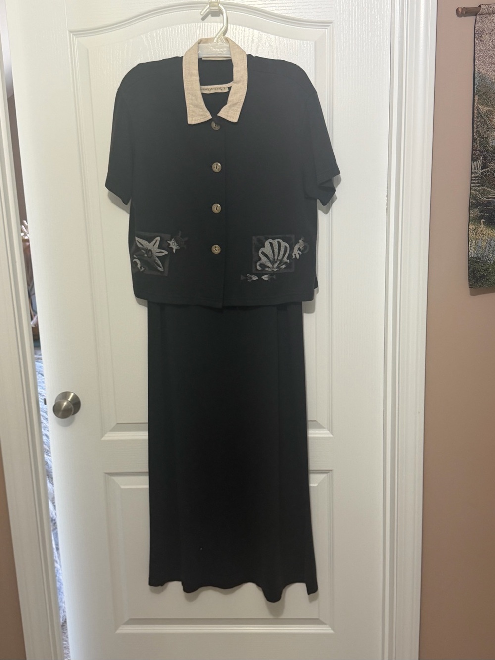 Black maxi tank dress & jacket Set, sz Lg